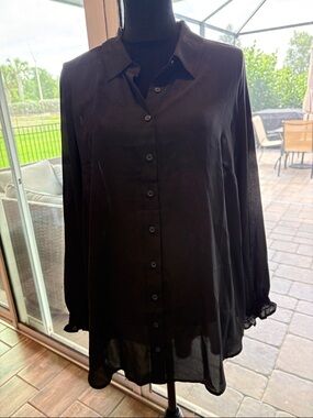 Lane Bryant 18/20 Black Women's Button-Up Long Sleeve Blouse